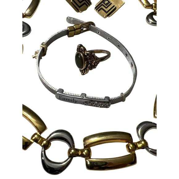 10 Piece Gold Mixed Jewelry, Chain Belt, Laurel Burch, Monet - Picture 2 of 6